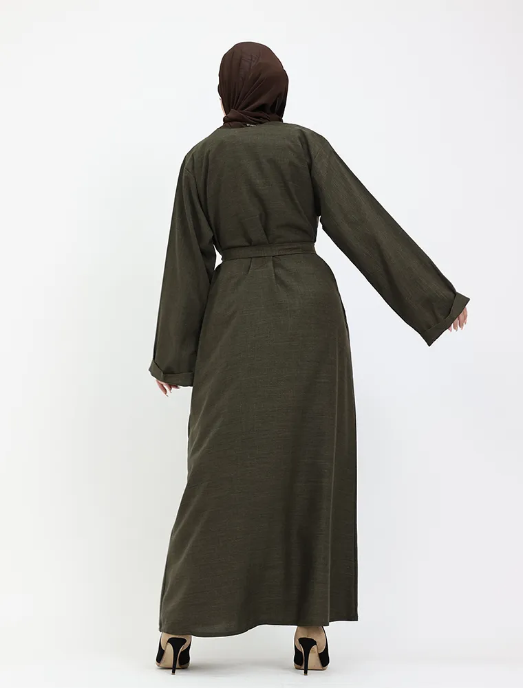 Olive Linen Abaya
